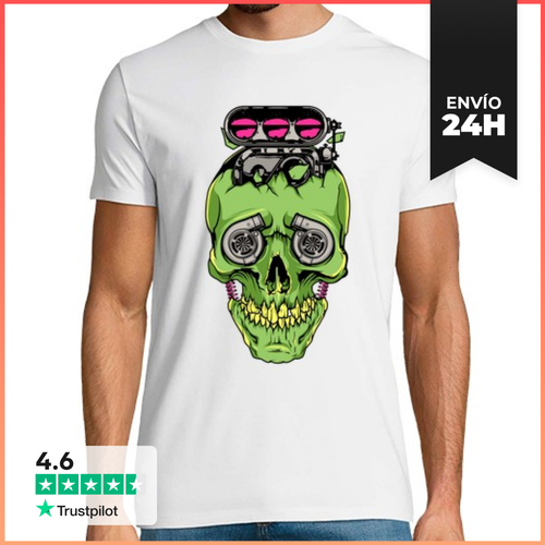 Camiseta Hombre Clásica Skull Piston LaTostadora - latostadora.com - Modalova