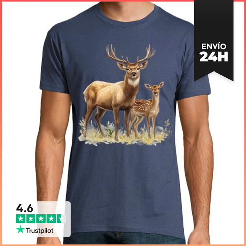 Camiseta Hombre Clásica Ciervo Real, Su Cierva, Su Cervatillo - latostadora.com - Modalova