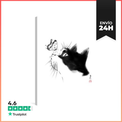 Lienzo Vertical Curious Cat LaTostadora - latostadora.com - Modalova