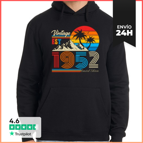 Sudadera Unisex Con Capucha Vintage 1952 Estilo Retro Palmeras - latostadora.com - Modalova