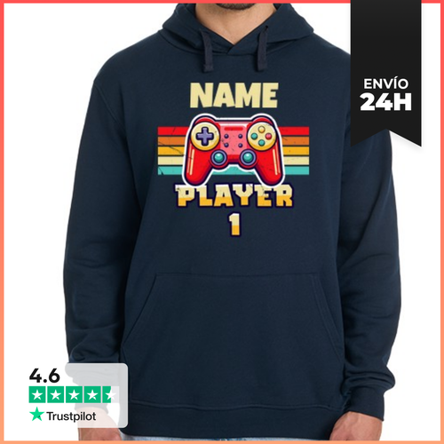 Sudadera Unisex Con Capucha Sudadera Player 1 Nombre - latostadora.com - Modalova