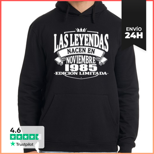 Sudadera Unisex Con Capucha Las Leyendas Nacen En Noviembre 1985 - latostadora.com - Modalova