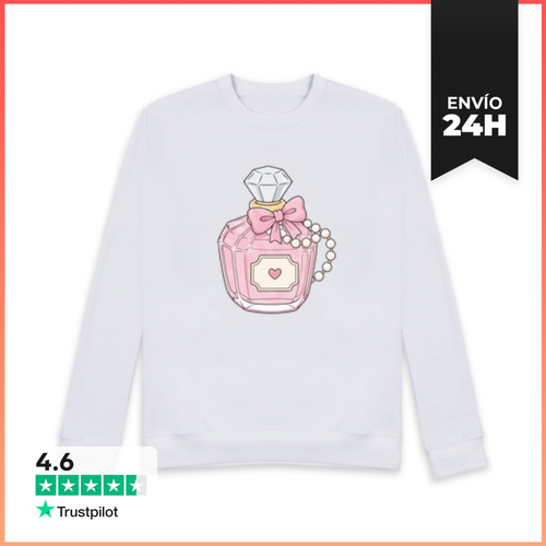 Sudadera Unisex Frasco De Perfume Rosa Con Lazo Y Perlas - latostadora.com - Modalova