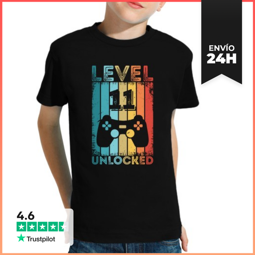 Camiseta Clásica Para Niños Nivel De Juego 11 Desbloqueado 11 ° - latostadora.com - Modalova