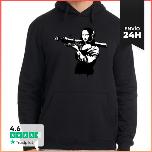 Sudadera Unisex Con Capucha Mona Lisa Bazooka - Banksy - latostadora.com - Modalova