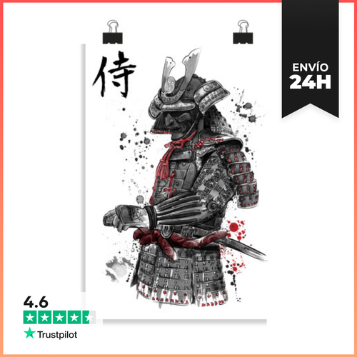 Póster Vertical Samurai Sumi-e LaTostadora - latostadora.com - Modalova