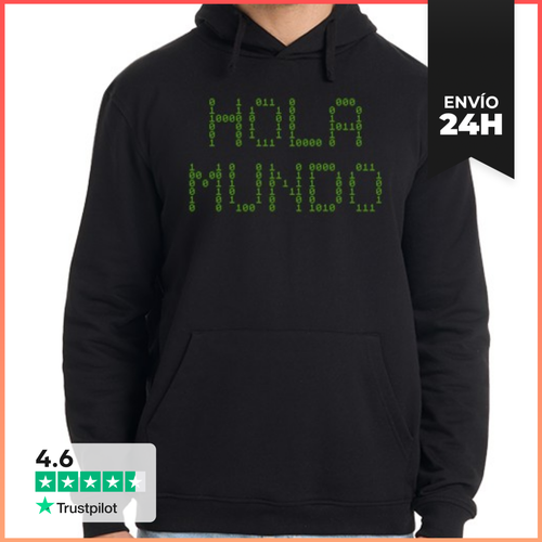 Sudadera Unisex Con Capucha Hola Mundo Binario LaTostadora - latostadora.com - Modalova