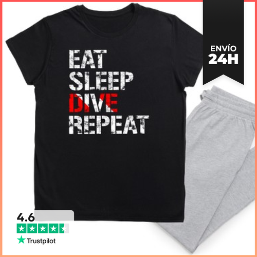 Pijama Eat, Sleep, Dive, Repeat - NODECO Ropa Para - latostadora.com - Modalova