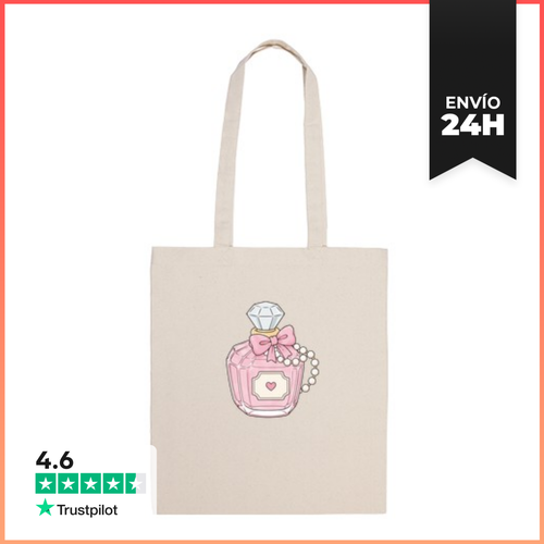 Bolsa De Tela Frasco De Perfume Rosa Con Lazo Y Perlas - latostadora.com - Modalova