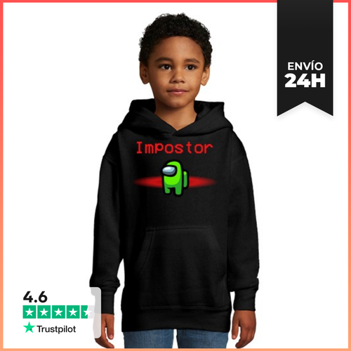 Sudadera Para Niños Con Capucha Impostor Verde, Among Us - latostadora.com - Modalova