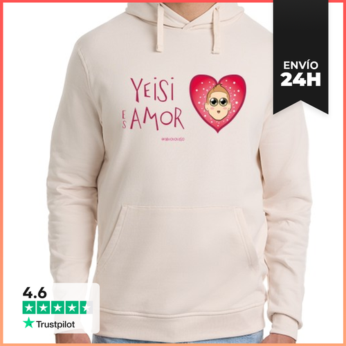 Sudadera Unisex Con Capucha YEISI ES AMOR Sudadera Chico Blanca - latostadora.com - Modalova