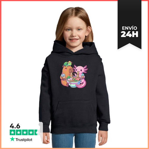 Sudadera Para Niños Con Capucha Lindo Axolote Capibara Tortuga - latostadora.com - Modalova