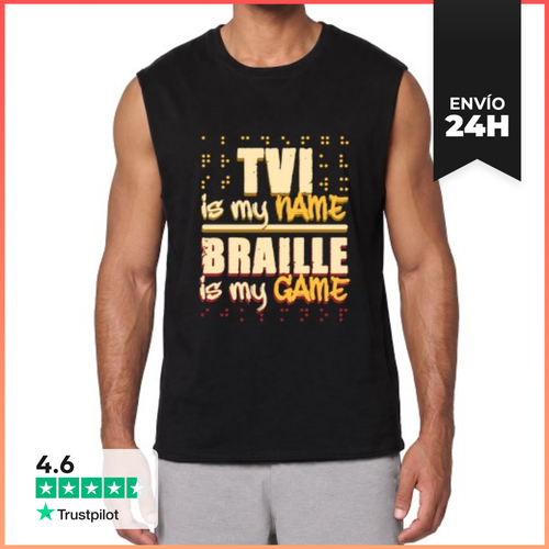 Camiseta Sin Mangas Maestra De Braille Ciega Tvi Es Mi Nomb - latostadora.com - Modalova