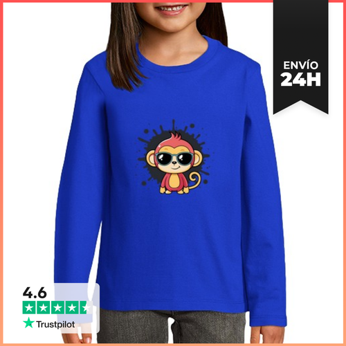 Camiseta Manga Larga Para Niños Singe Elegante Salpicadura Gafas - latostadora.com - Modalova