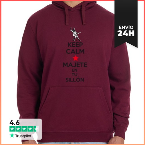 Sudadera Unisex Con Capucha Keep Calm Majete LaTostadora - latostadora.com - Modalova
