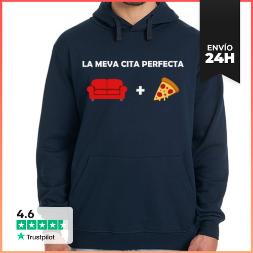 Sudadera Unisex Con Capucha LA CITA PERFECTA SOFA I PIZZA - latostadora.com - Modalova
