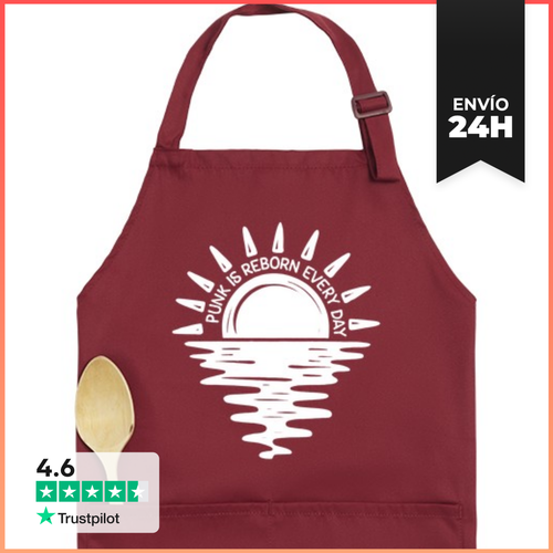 Delantal Premium Con Bolsillo PUNK IS REBORN EVERY DAY WHITE - latostadora.com - Modalova