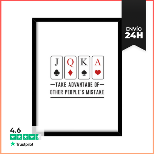 Cuadro Con Marco Vertical Día De Juego De Cartas As Cartas Poker - latostadora.com - Modalova