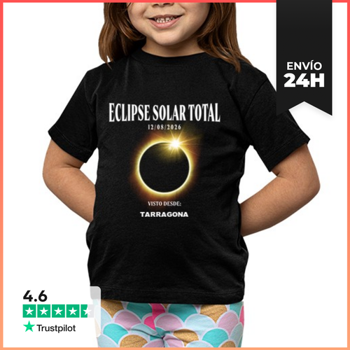 Camiseta Clásica Para Niños Eclipse Solar Lugar Personalizable - latostadora.com - Modalova