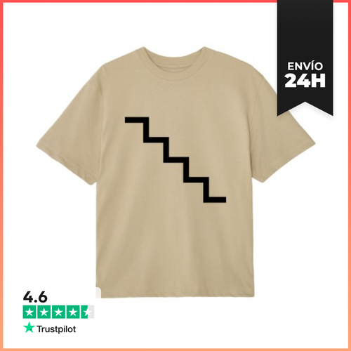 Camiseta Oversize Diagrama De Silueta De Escalera Minimalista - latostadora.com - Modalova