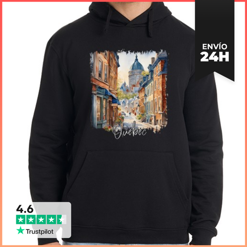 Sudadera Unisex Con Capucha Quebec Canadá, Acuarela De Quebec - latostadora.com - Modalova