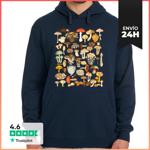 Sudadera Unisex Con Capucha Guía Botánica Especies De Setas Y - latostadora.com - Modalova