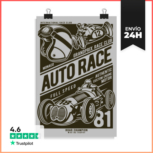 Póster Vertical Auto Race LaTostadora - latostadora.com - Modalova
