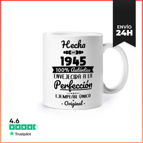 Taza 80 Cumpleanos Hecha En 1945 Perfeccion LaTostadora - latostadora.com - Modalova