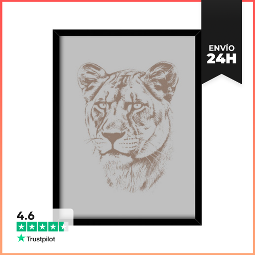 Cuadro Con Marco Vertical Leona Ilustracion LaTostadora - latostadora.com - Modalova