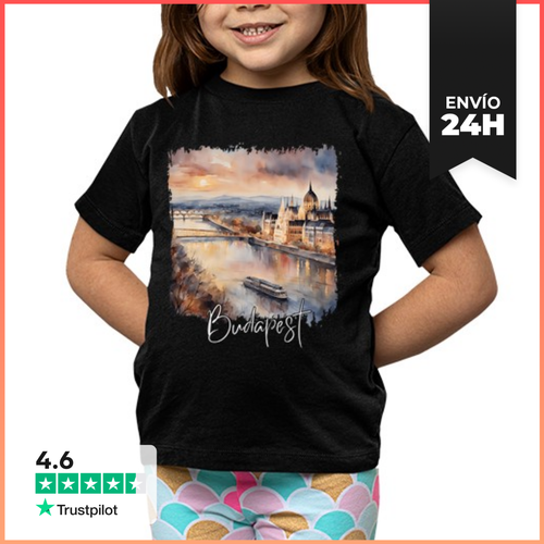 Camiseta Clásica Para Niños Acuarela De Budapest, Budapest - latostadora.com - Modalova
