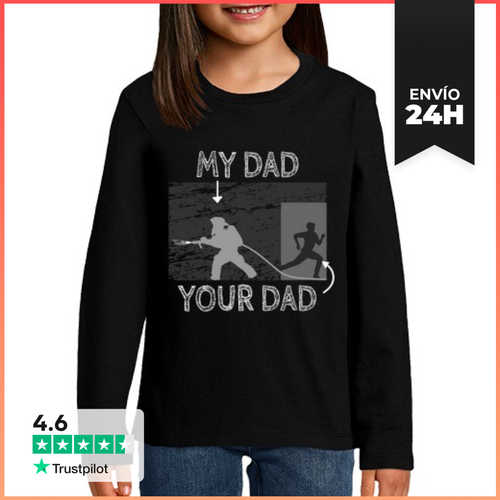 Camiseta Manga Larga Para Niños Mi Papá Tu Papá Bombero Hijo - latostadora.com - Modalova