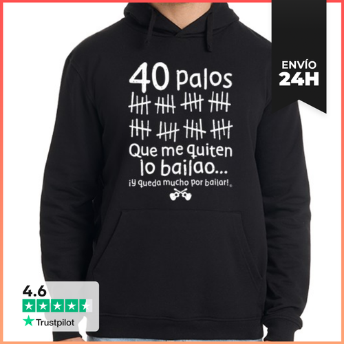 Sudadera Unisex Con Capucha 40 Palos Que Me Quiten Lo Bailao - latostadora.com - Modalova