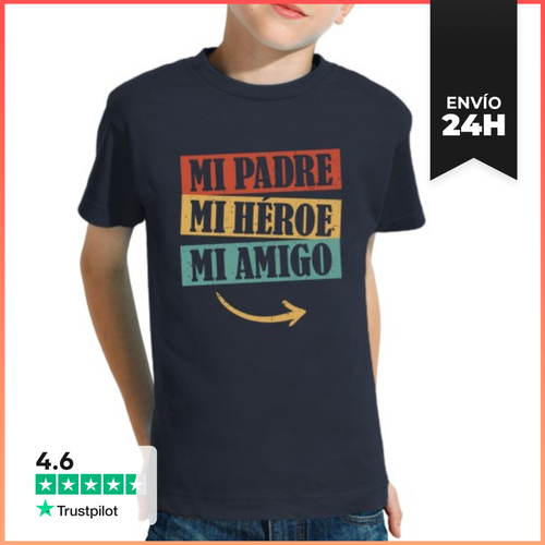 Camiseta Clásica Para Niños Mi Padre, Mi Héroe, Mi Amigo - latostadora.com - Modalova