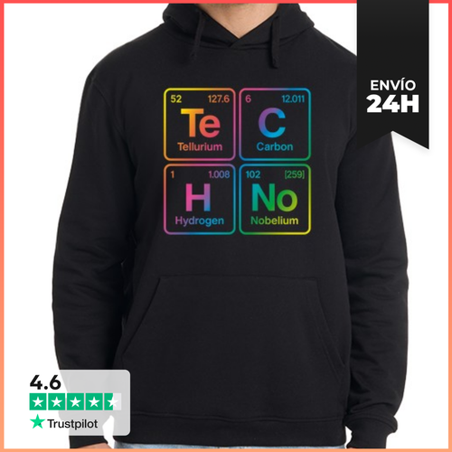 Sudadera Unisex Con Capucha Techno Tabla Periódica Química Música - latostadora.com - Modalova