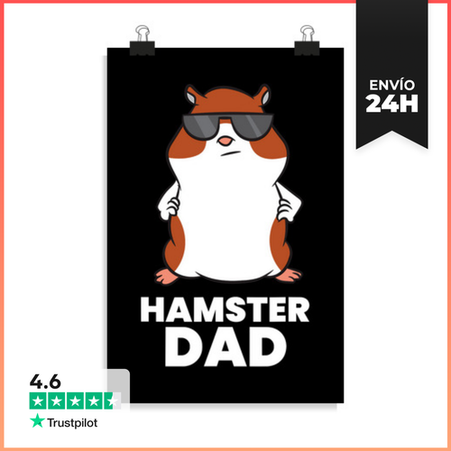 Póster Vertical Papá Hámster Divertido Hámster Con LaTostadora - latostadora.com - Modalova