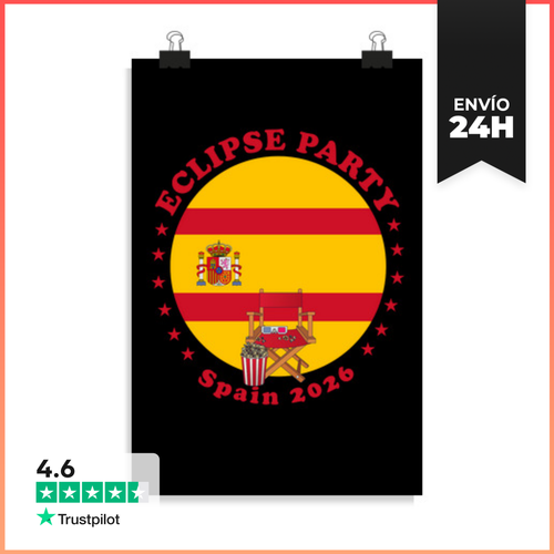 Póster Vertical Fiesta De Eclipse España 2026 Eclipse Solar Total - latostadora.com - Modalova