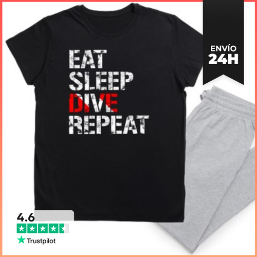 Pijama Eat, Sleep, Dive, Repeat - NODECO Ropa Para - latostadora.com - Modalova