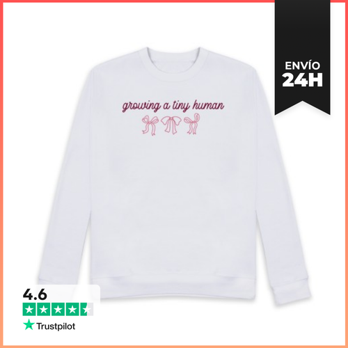 Sudadera Unisex GROWING A TINY HUMAN COQUETTE BOWS LaTostadora - latostadora.com - Modalova