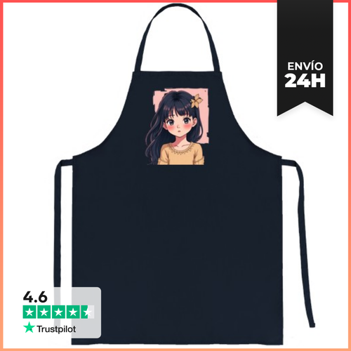 Delantal Chica Joven Anime Manga Flor Cabello Cocina Taller - latostadora.com - Modalova