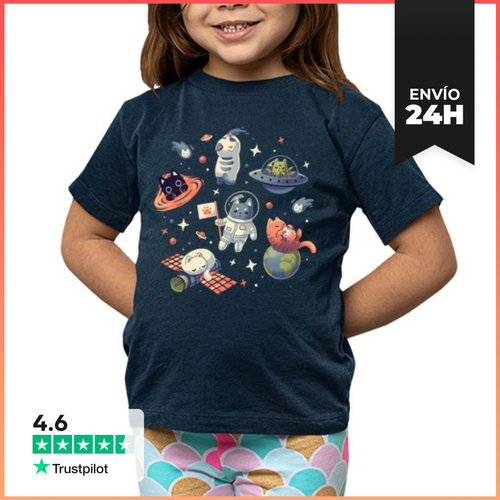 Camiseta Clásica Para Niños Gatos En El Espacio LaTostadora - latostadora.com - Modalova
