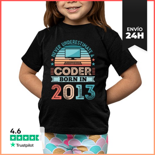 Camiseta Clásica Para Niños Codificador Nacido En 2013 10º - latostadora.com - Modalova