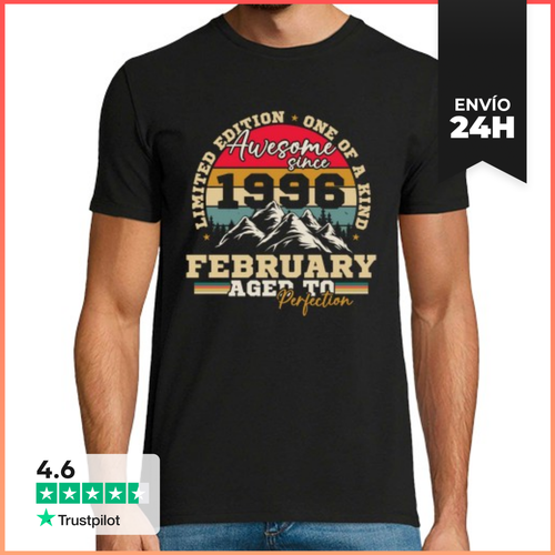 Camiseta Hombre Clásica Febrero 1996 Vintage Cumpleaños 1996 - latostadora.com - Modalova