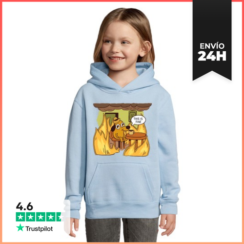 Sudadera Para Niños Con Capucha This Is Fine - Sudadera Infantil - latostadora.com - Modalova