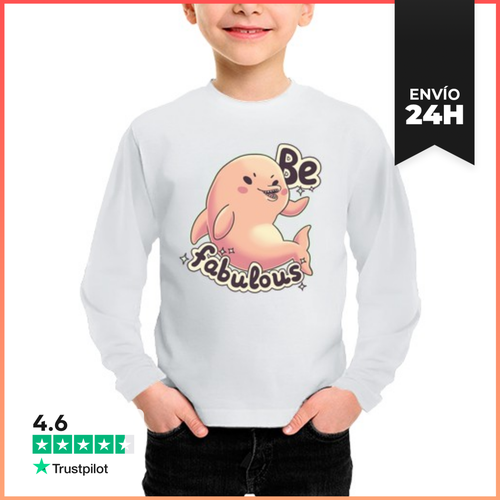 Camiseta Manga Larga Para Niños Be Fabulous Delfín Cute Animales - latostadora.com - Modalova