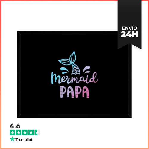 Cuadro Con Marco Horizontal Papá Sirena Divertido Papá Tritón - latostadora.com - Modalova