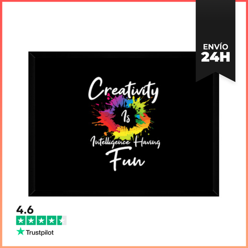 Cuadro Con Marco Horizontal La Creatividad Es Inteligencia - latostadora.com - Modalova