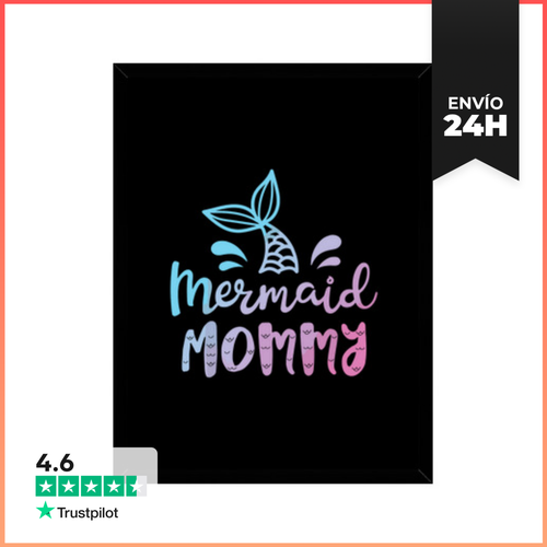Cuadro Con Marco Vertical Mamá Sirena Mujer Divertida Mamá Mamá - latostadora.com - Modalova