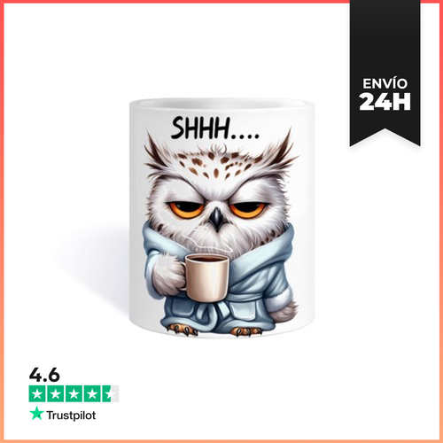 Taza Búho Cansado Despertando En Bata De Bañ LaTostadora - latostadora.com - Modalova