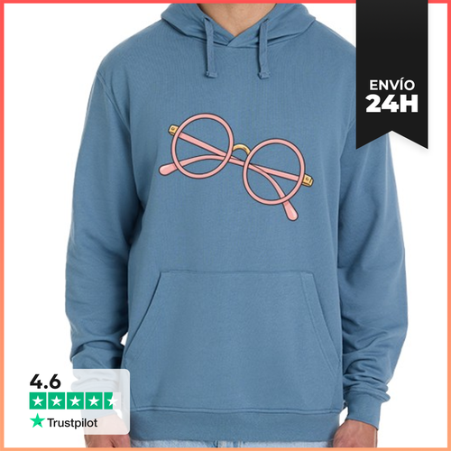 Sudadera Unisex Con Capucha Gafas Redondas Rosas Estilo Lectora - latostadora.com - Modalova