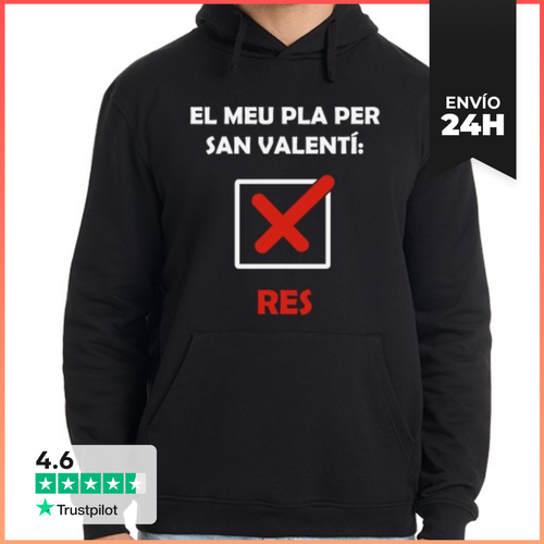 Sudadera Unisex Con Capucha EL MEU PLA PER SANT VALENTÍ - latostadora.com - Modalova